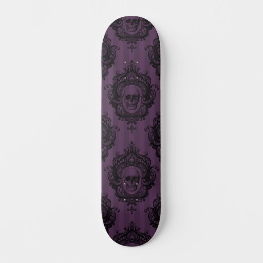 Purple Gothic Dark Digital Pattern Skateboard (Vorderseite)
