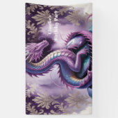 Purple Gothic Dragon Birthday Party  Banner (Vertikal)