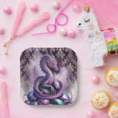 Purple Gothic Dragon Birthday Party Pappteller (Party)