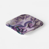 Purple Gothic Dragon Birthday Party Pappteller (Gewinkelt)