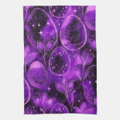Purple Gothic Easter Pattern Geschirrtuch (Vertikal)