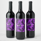Purple Gothic Easter Pattern Weinetikett (Flaschen)