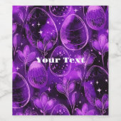 Purple Gothic Easter Pattern Weinetikett (Einzelnes Label)
