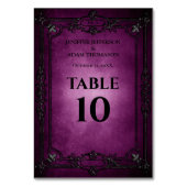Purple Gothic Halloween Alternative Wedding Tischnummer (Rückseite)