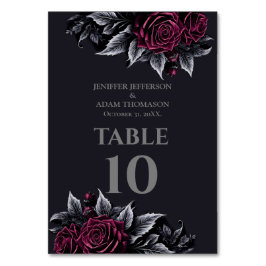 Purple Gothic Halloween Alternative Wedding Tischnummer