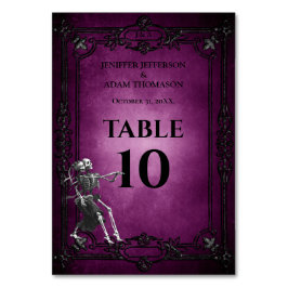 Purple Gothic Halloween Alternative Wedding Tischnummer