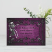 Purple Gothic Halloween wedding invitation Einladung (Stehend Vorderseite)