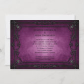 Purple Gothic Halloween wedding invitation Einladung (Rückseite)