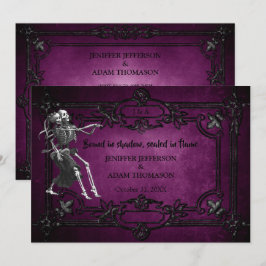 Purple Gothic Halloween wedding invitation Einladung