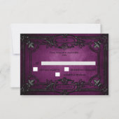 Purple Gothic Halloween Wedding RSVP Card Karte (Vorderseite)