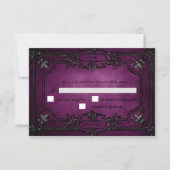 Purple Gothic Halloween Wedding RSVP Card Karte (Vorderseite)