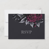 Purple Gothic Halloween Wedding RSVP Card Karte (Rückseite)
