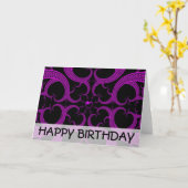 Purple Gothic Heart Fractal Birthday Card Karte (Gelbe Blume)
