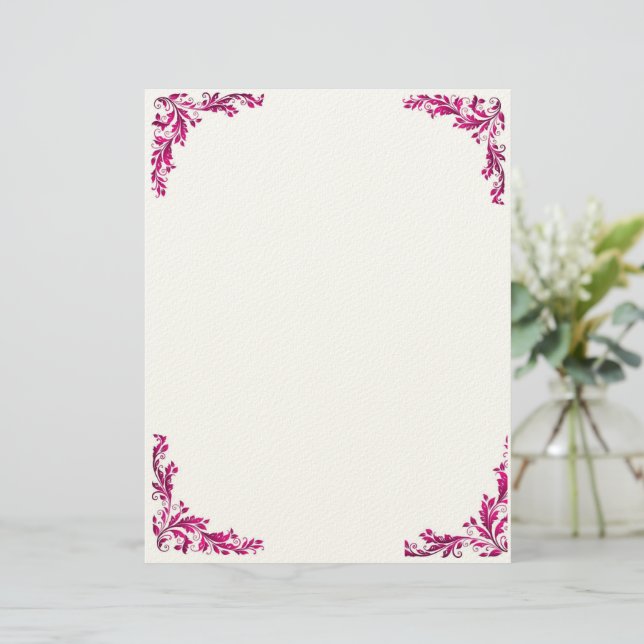 Purple Grace Floral Letter Pad Briefbogen (Stehend Vorderseite)