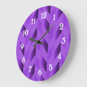 Purple Gradient Chevron Clock Große Wanduhr (Winkel)
