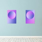Purple Gradient Circle Vignette Abstract Design Bilderwand Sets (Holzboden)
