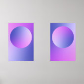 Purple Gradient Circle Vignette Abstract Design Bilderwand Sets (Vorderseite)