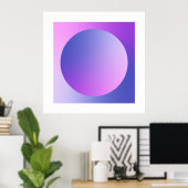 Purple Gradient Circle Vignette Abstract Design Poster (Heimbüro)