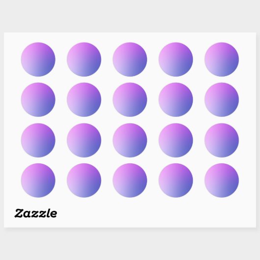 Purple Gradient Circle Vignette Abstract Design Runder Aufkleber (Blatt)