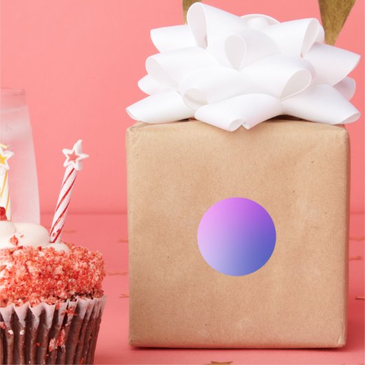 Purple Gradient Circle Vignette Abstract Design Runder Aufkleber (Party)