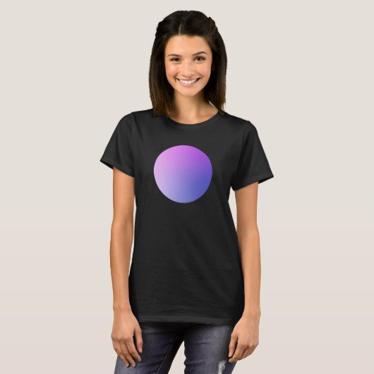 Purple Gradient Circle Vignette Abstract Design T-Shirt (Vorne ganz)
