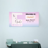 Purple Gradient Cute Eyeball Text Baby Shower Banner (Messeveranstaltung)