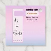 Purple Gradient Cute Eyeball Text Baby Shower Geschenkanhänger (Rückseite)