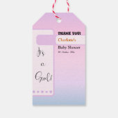 Purple Gradient Cute Eyeball Text Baby Shower Geschenkanhänger (Rückseite)