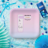 Purple Gradient Cute Eyeball Text Baby Shower Pappteller (Party)