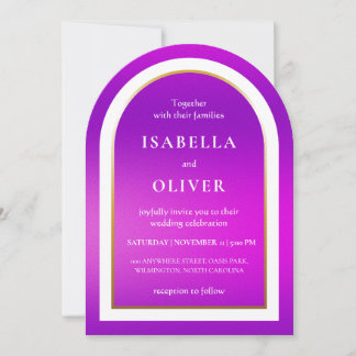 Purple gradient white text wedding einladung
