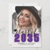 Purple Graduate Photo Graduation Ankündigung (Vorderseite)