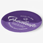 Purple Graduation Bold Retro Script Cap Icon Pappteller (Schrägansicht)