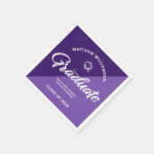 Purple Graduation Bold Retro Script Cap Icon Retro Serviette (Ecke)