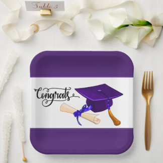 Purple Graduation Cap And Diploma  Pappteller