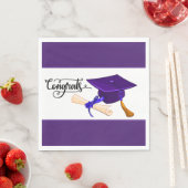 Purple Graduation Cap And Diploma  Serviette (Beispiel)