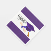 Purple Graduation Cap And Diploma  Serviette (Ecke)