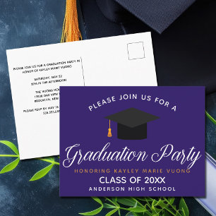 Purple Graduation Class of 2023 Custom Party Postkarte