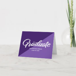 Purple Graduation Retro Bold Script Cap Icon Dankeskarte