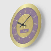 Purple grape and gold große wanduhr (Winkel)