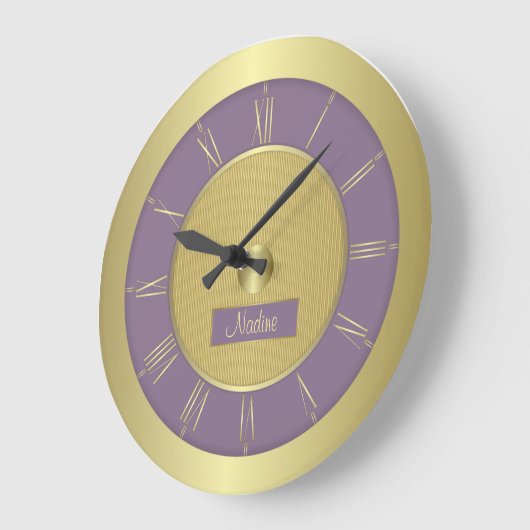 Purple grape and gold große wanduhr (Winkel)