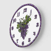 Purple Grape Große Wanduhr (Winkel)