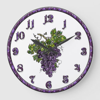 Purple Grape Große Wanduhr