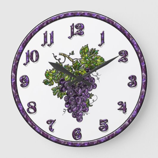 Purple Grape Große Wanduhr (Vorderseite)