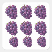 Purple Grapes Quadratischer Aufkleber (Vorderseite)