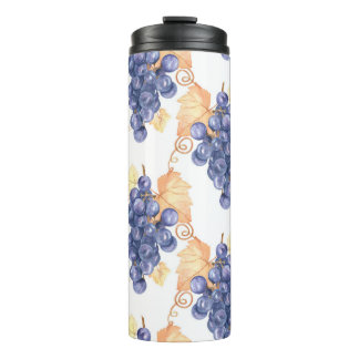 Purple grapes seamless pattern on white isolated b thermosbecher
