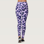 Purple Gray Black Leopard Animal Print Leggings (Rückseite)