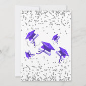 Purple Gray double Celebration Graduation Party  Einladung (Rückseite)