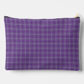 Purple Gray Plaid Tartan Pattern Zubehörtasche (Rückseite)