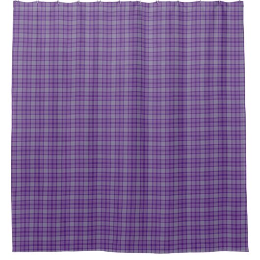 Purple Gray Tartan Plaid Shower Curtain Duschvorhang (Vorderseite)