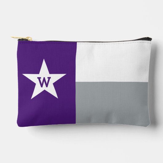 Purple & Gray Texas Flag Zubehörtasche (Vorderseite)
